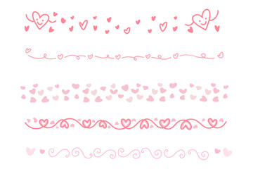Pink Doodle Heart Dividers and Borders Set