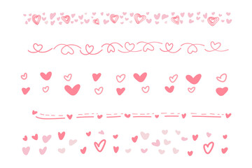 Pink Doodle Heart Dividers and Borders Set
