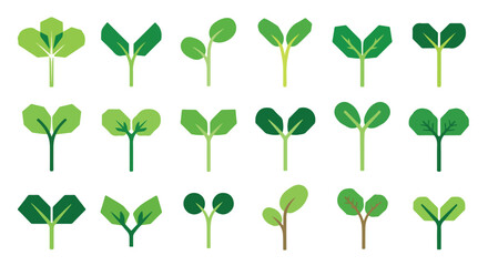 Green plant leaves collection with transparent background © Pandaman1102