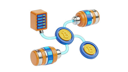 Bitcoin Cryptocurrency Network Connection Concept