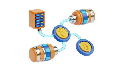 Bitcoin Cryptocurrency Network Connection Concept