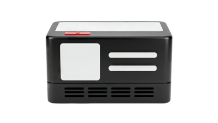 Black Box with White Details Isolated on White Background