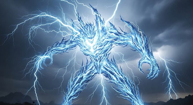 A powerful electric monster made of lightning and energy.