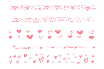 Pink Doodle Heart Dividers and Borders Set