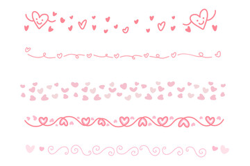 Pink Doodle Heart Dividers and Borders Set