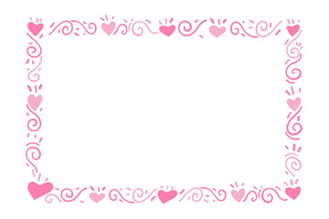 Doodle of heart frame for valentine's day. Hand drawn heart element vector.