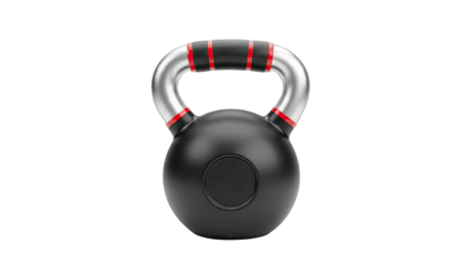 Black Kettlebell Isolated on White Background