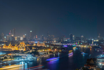 Obraz premium Bangkok Royal Palace view of night landscape grand palace of bangkok thailand