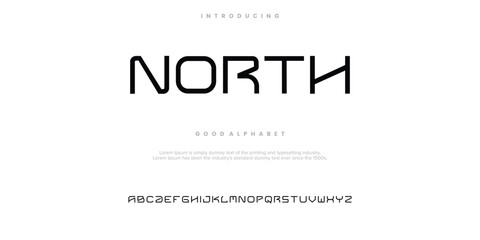 North Abstract modern urban alphabet fonts. Typography sport, simple, technology, fashion, digital, future creative logo font. vector illustration