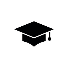 Graduate Bachelor Cap Education Icon Vector Logo Template