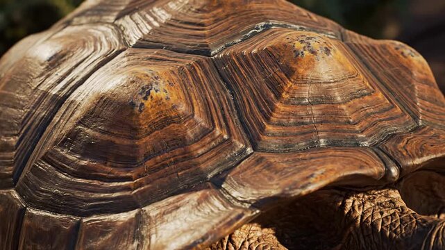 Detailed View of a Tortoise Shell Intricate Patterns and Textures.