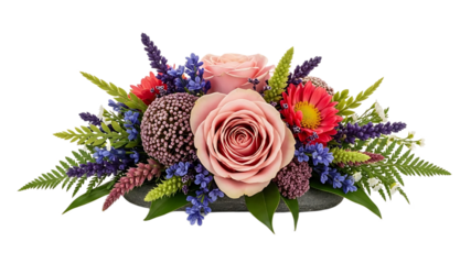 Elegant Flower Arrangement with Rose, Protea, and Purple Blooms.png

