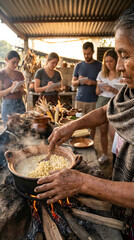 Elaboraci&oacute;n tradicional de pozole en Oaxaca