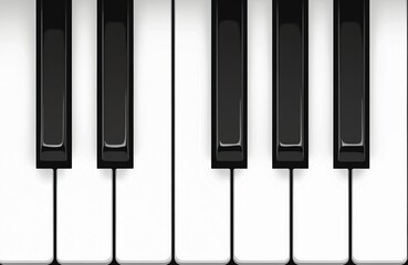 Fototapeta premium Close up shot of black and white piano keys. Musical instrument detail for composing tunes. Abstract art for music education and digital sound design.