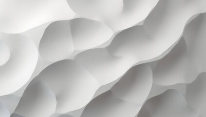 Abstract white and grey undulating forms with soft shadows and highlights creating a textured surface