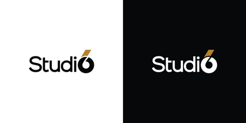 Modern and unique Studio 6 logo design