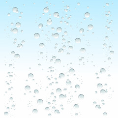 Realistic Water Drop Background with Transparent Droplets, Moisture Condensation, Splash Texture, Dew and Raindrop Effect for Clean Liquid Design