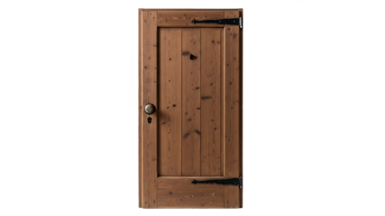 Rustic Wooden Interior Door with Black Hinges and Knob.png

