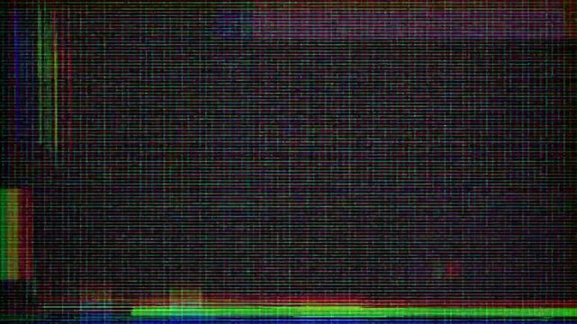 Green-blue digital glitched abstract texture TV signal glitch error and pixel sorting effect