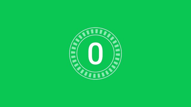 5 second Countdown animation on Green Screen White version. 4K Video