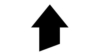 Fototapeta premium Minimalist Black Upward Arrow Sign Indicating Directional Movement or Growth