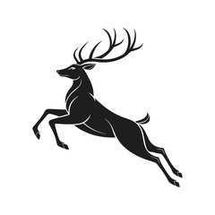 Obraz premium Leaping Stag Deer Silhouette Logo