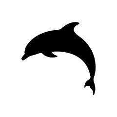 Black Dolphin Vector Silhouette Design