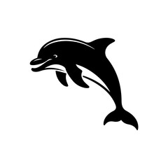 Black Dolphin Vector Silhouette Design
