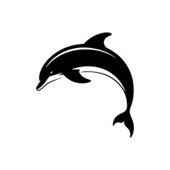 Black Dolphin Vector Silhouette Design