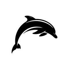 Black Dolphin Vector Silhouette Design