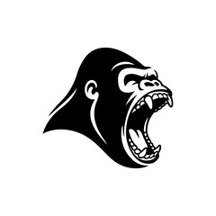 Angry Gorilla Vector Silhouette Design