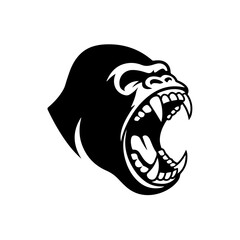 Angry Gorilla Vector Silhouette Design