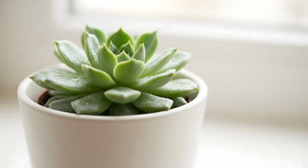 Suculenta en maceta blanca