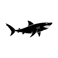 Angry Shark Vector Silhouette Design