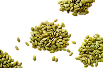 Delicious peeled green pumpkin seeds