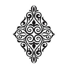 This elegant black and white floral design is ideal for decorative borders, logos, or vintage-inspired graphic designs, featuring intricate detailing and curved leaves