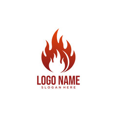 Modern fire flame logo design for branding identity, creative business, startup, and digital media use