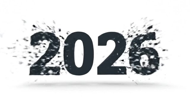 Creative Digital Number Sequence Showcasing the Transition from 2021 to 2026 with Dynamic Effects