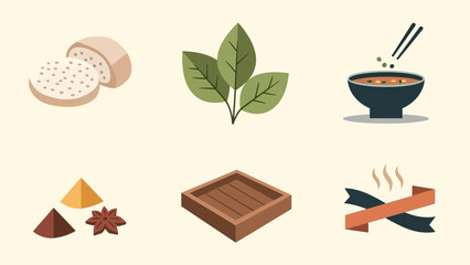 Culinary Delights: A collection of fresh ingredients and prepared foods offers a visual feast, inspiring the senses and sparking culinary creativity. 