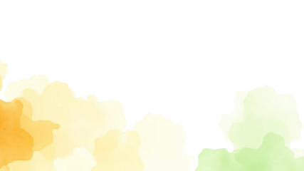 Abstract watercolor background texture with orange yellow and green stains.