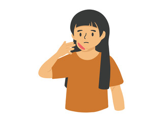 Mumps Disease or Parotitis in Cheek
