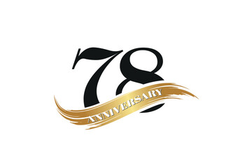 Luxury 78th Anniversary Celebration Logo with Golden Ribbon for Premium Event Branding