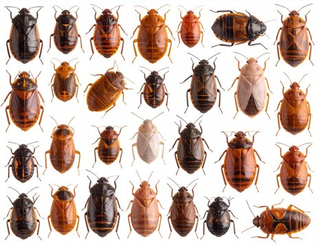 Collection of Bed Bugs Isolated