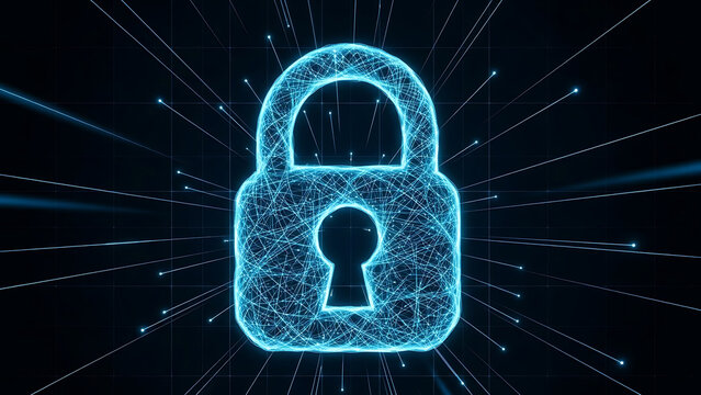 Digital lock representing cybersecurity and data protection - Powered by Adobe