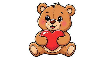 Fototapeta premium Cute teddy bear holding heart