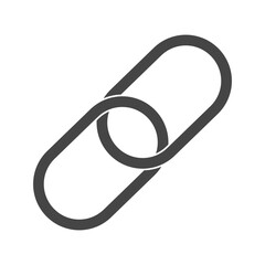 リンクを示すチェーンマークの白黒アイコン