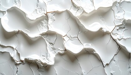 Abstract white ceramic texture with delicate crackle glaze, showcasing subtle reflective surfaces and organic ripple patterns