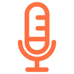 Flat Colored Microphone Icon for Audio Recording and Voice Input