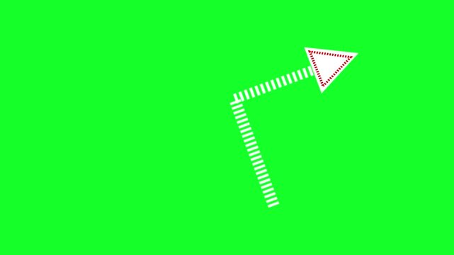4K white rotating pivot arrow animation indicating change of direction, switch action and transformation concept