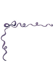 hand drawn purple bow ribbon